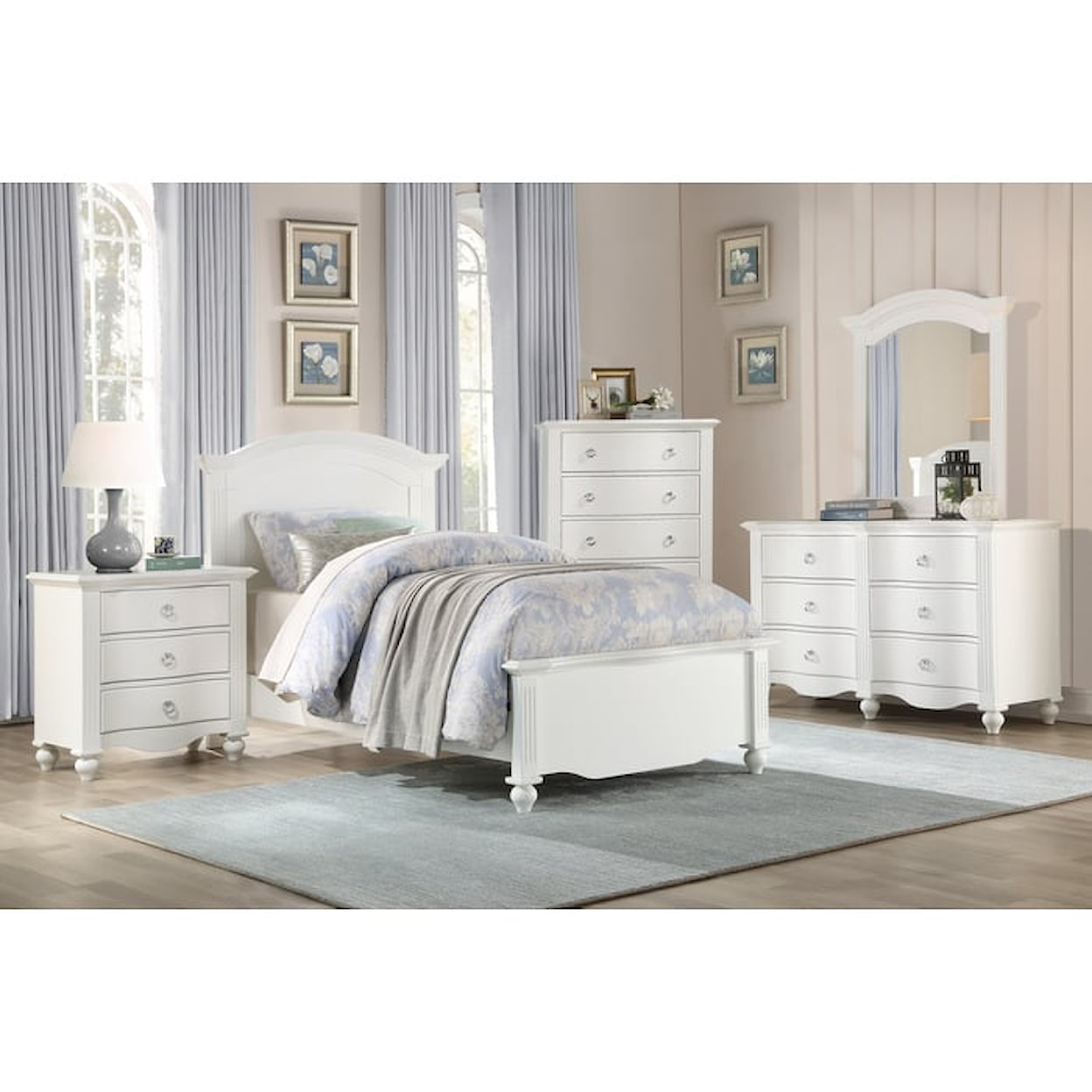 Homelegance Meghan Twin Arched Panel Bed