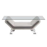 Contemporary Cocktail Table with Glass Table Top