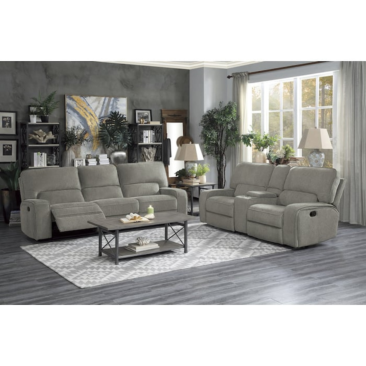 Homelegance Furniture Borneo Double Reclining Sofa