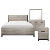 Contemporary 4-Piece Queen Bedroom Set with Panel Headboard