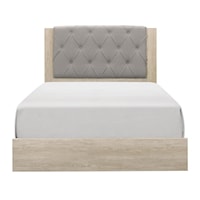 Contemporary Upholstered Diamond Button-Tufted King Panel Bed