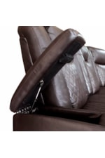 Homelegance Caelan Transitional Power Recliner with Power Headrest, Cup Holders, and Storage Arms