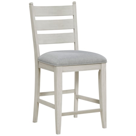 Upholstered Ladder-Back Counter Chair