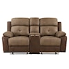 Homelegance Furniture Glendale Reclining Love Seat with Center Console