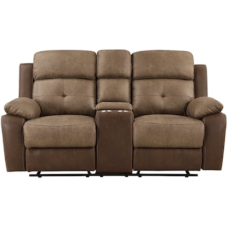 Reclining Love Seat with Center Console