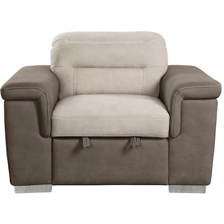 Chair with Pull-out Ottoman