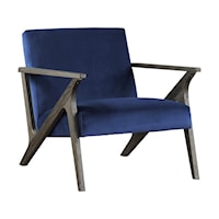 Transitional Accent Chair with Wood Frame