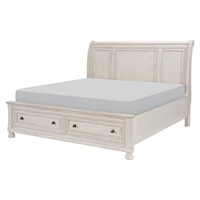 Traditional California King Platform Bed with Storage