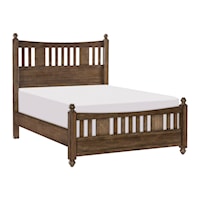 Rustic Queen Bed with Finial Topped Posts