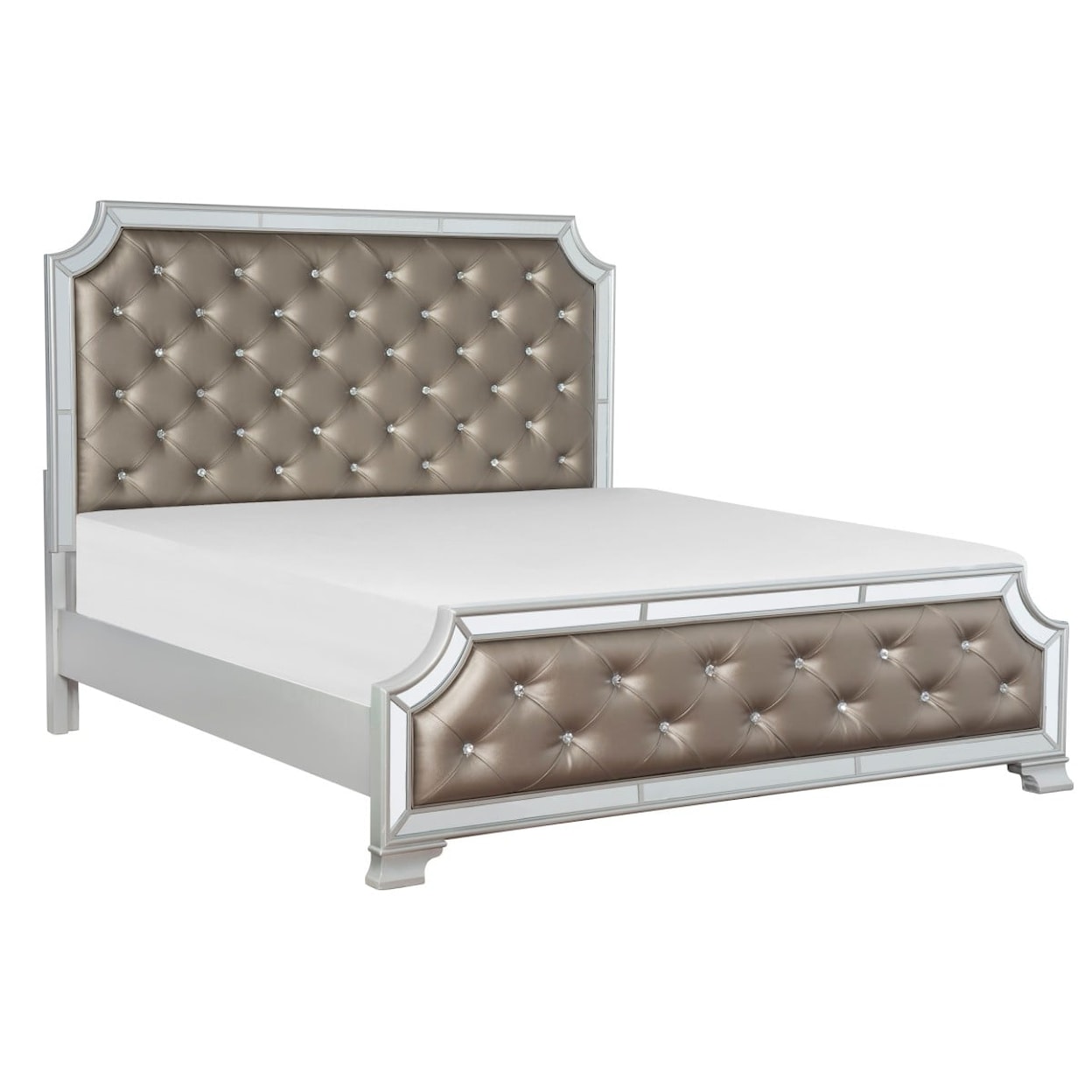 Homelegance Furniture Avondale King Upholstered Bed with Button Tufting