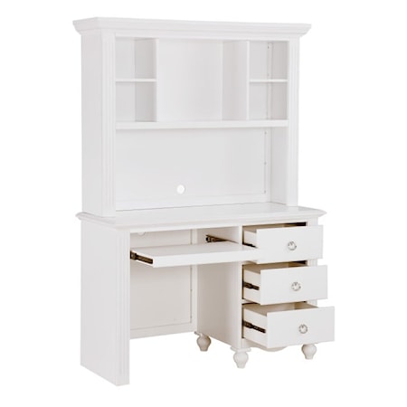 3-Drawer Writing Desk with Hutch