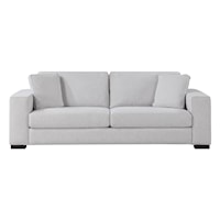 Contemporary Stationary Sofa with Block Feet