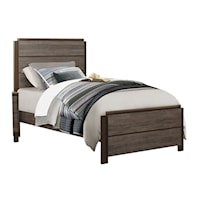 Contemporary Twin Panel Bed with Low-Profile Footboard