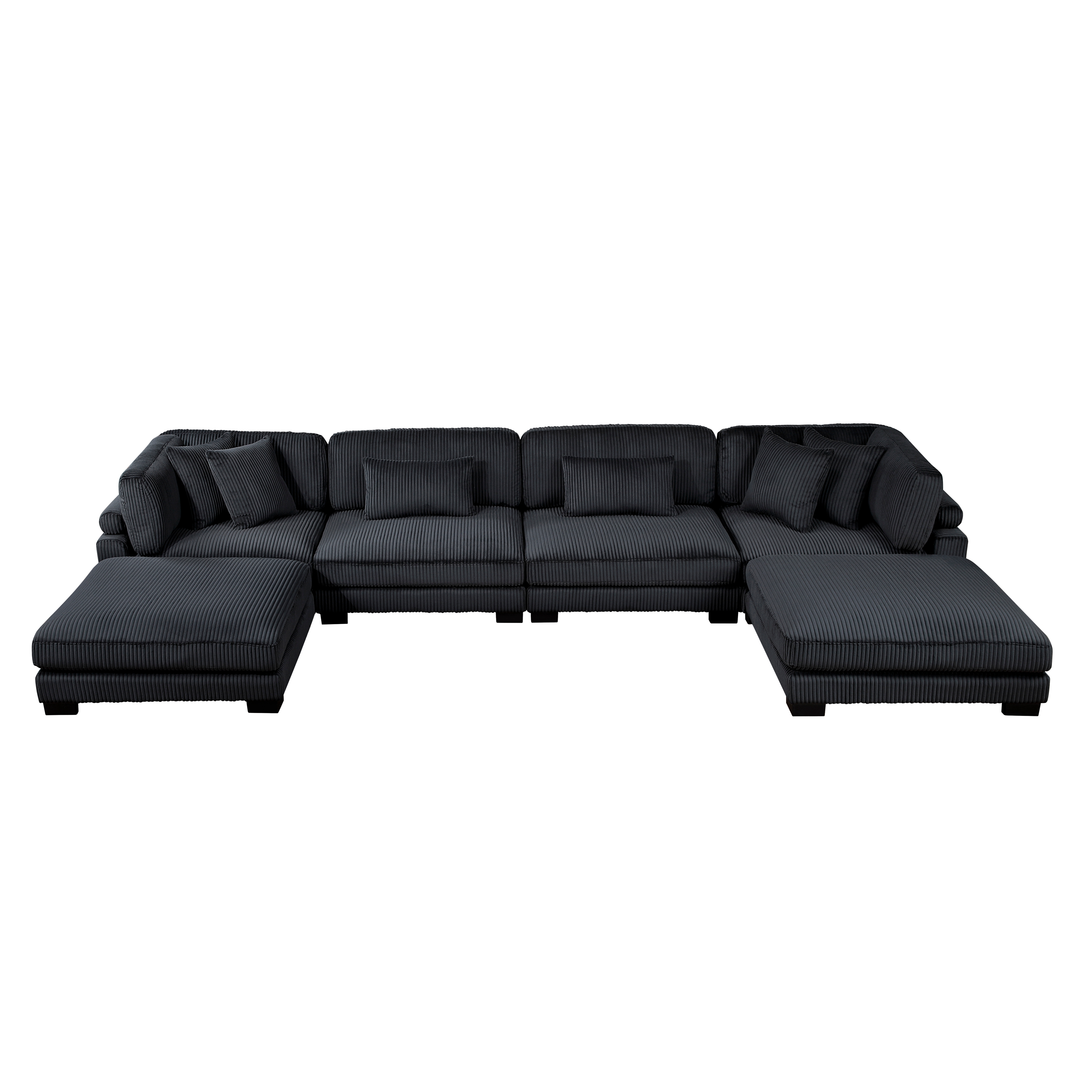 6-Piece Sectional Sofa with Two Ottomans
