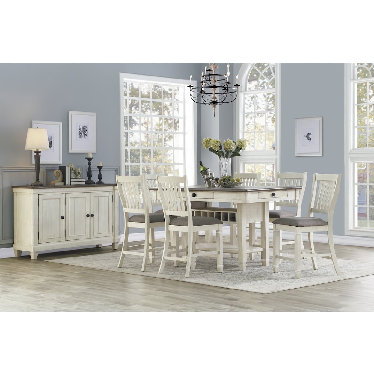 Homelegance Furniture Granby 4-Drawer Counter Height Dining Table