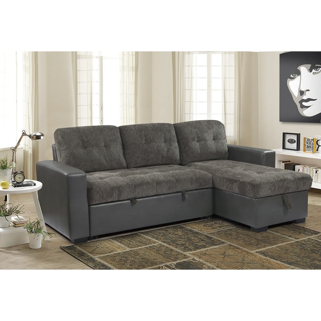 Homelegance Swallowtail 2-Piece Reversible Sectional Sofa