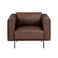 Contemporary Upholstered Chair with Metal Legs