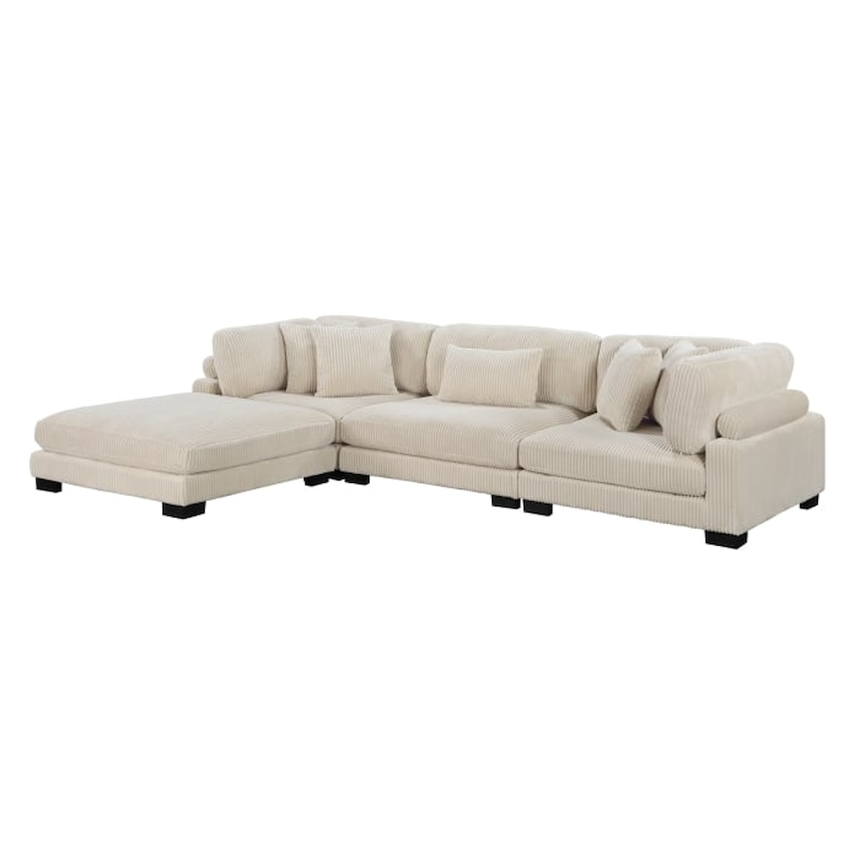 Homelegance Furniture Traverse 4-Piece Modular Sectional with Ottoman