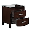 Homelegance Lyric Night Stand, Glass Top