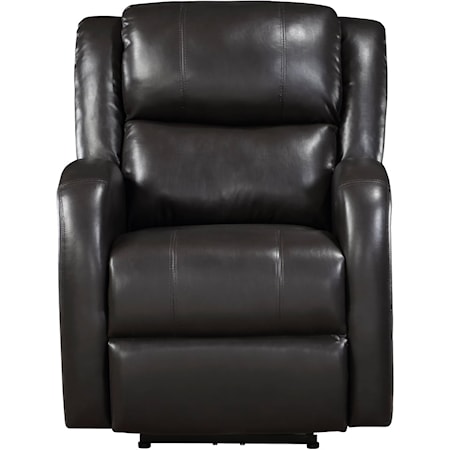 Transitional Power Recliner with Sloped Armrests