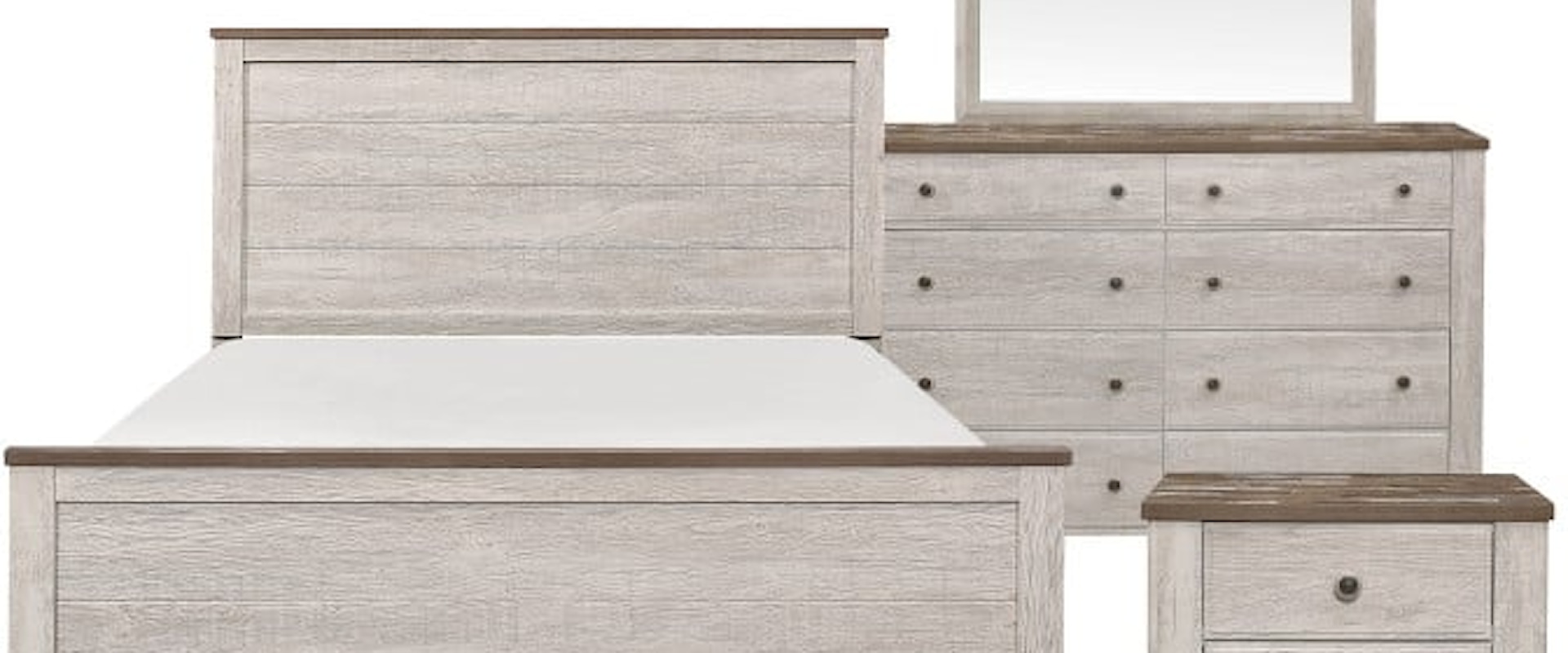 Transitional 4-Piece Queen Bedroom Set