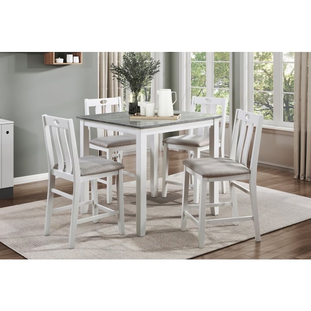 Homelegance Lowell 5-Piece Counter Height Dining Set