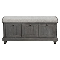 Farmhouse Lift Top Storage Bench with Upholstered Seat