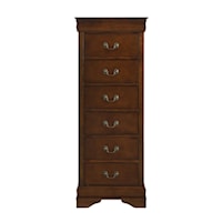Traditional 6-Drawer Lingerie Chest with Hidden Felt-Lined Jewelry Drawer