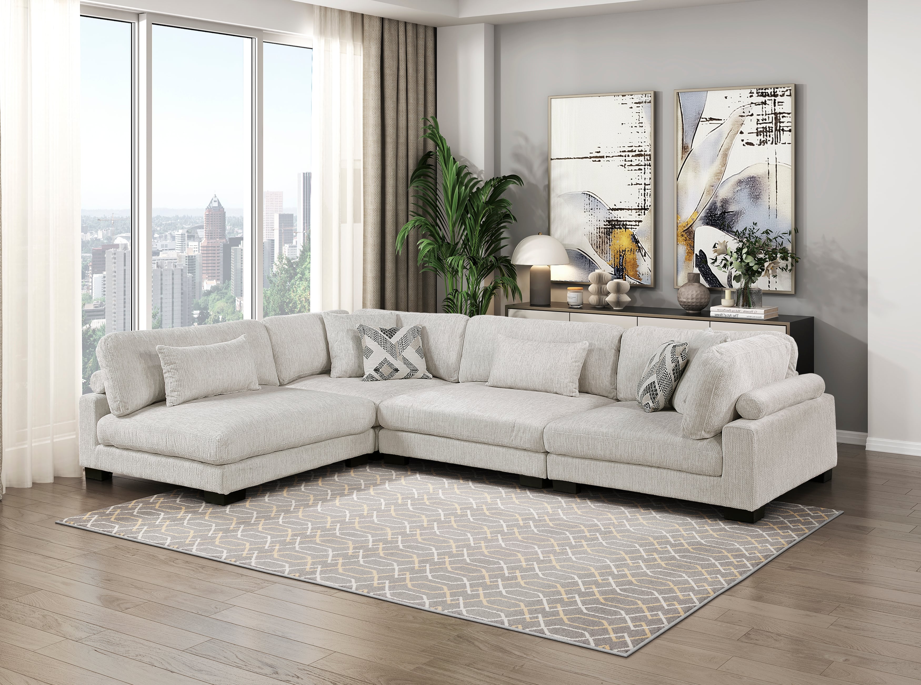 4-Piece Modular Sectional Sofa