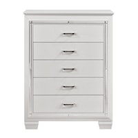 Glam 5-Drawer Chest with Alligator Embossed Drawers