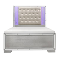 Glam King Bed with Button Tufted Headboard