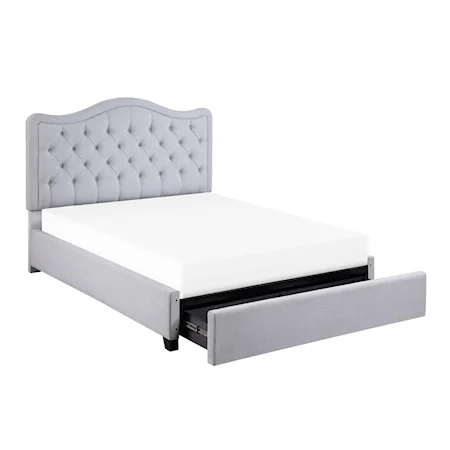 Contemporary Queen Platform Bed with Storage Drawers