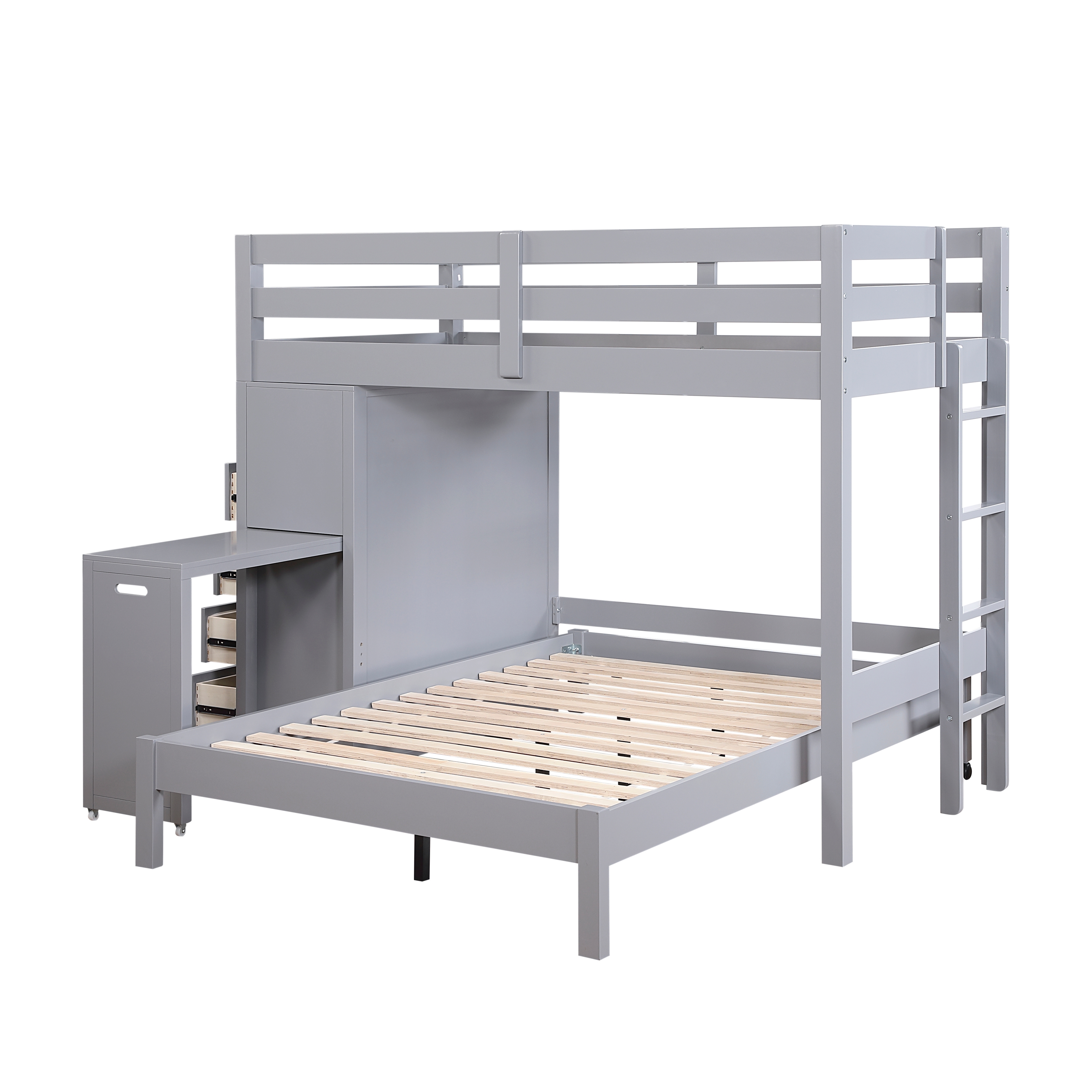 Homelegance Sloane Twin/Full Loft Bunk Bed with Hidden Desk