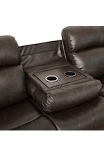 Homelegance Marille Casual Reclining Sofa with Drop-Down Table and Cup Holders