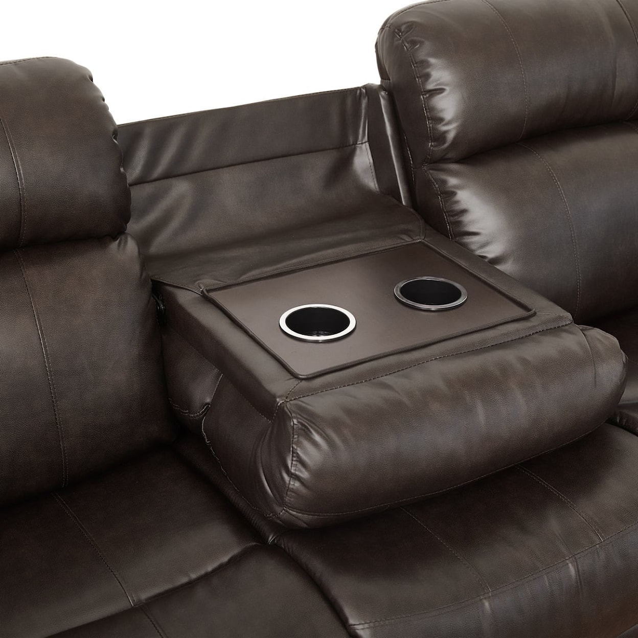 Homelegance Furniture Marille Reclining Sofa with Cup Holders