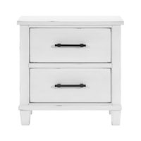 Cottage 2-Drawer Nightstand with Flat Bar Hardware