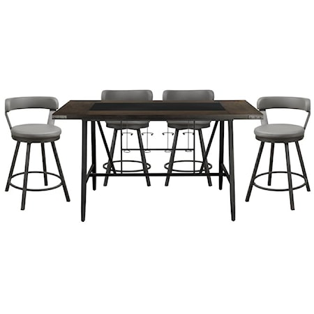 5-Piece Counter Height Swivel Dining Set