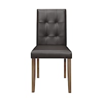 Transitional Upholstered Dining Chair with Button Tufting