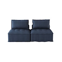 Casual Love Seat with Loose Back Cushions