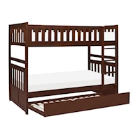 Transitional Twin/Twin Bunk Bed with Twin Trundle