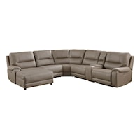 Casual 6-Piece Modular Power Reclining Sectional Sofa with Power Headrests