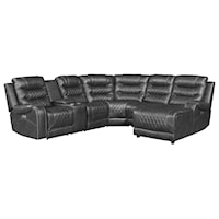 Casual 6-Piece Modular Power Reclining Sectional with Right Chaise