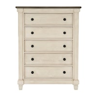 Rustic 5-Drawer Chest with 2-Tone Finish