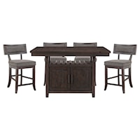Rustic 5-Piece Dining Set with Nailhead Trim