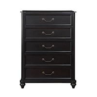 Traditional 5-Drawer Chest of Drawers with Antique Pewter Hardware