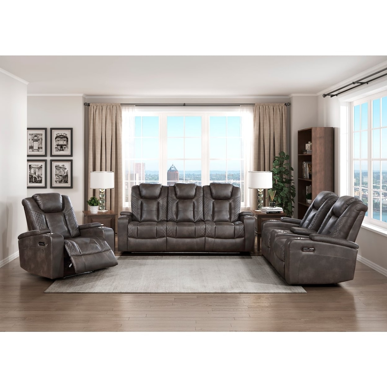 Homelegance Furniture Tabor Double Power Reclining Sofa