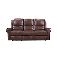 Transitional Power Double Reclining Sofa with Power Headrest