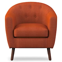 Mid-Century Modern Accent Chair with Tufted Seatback