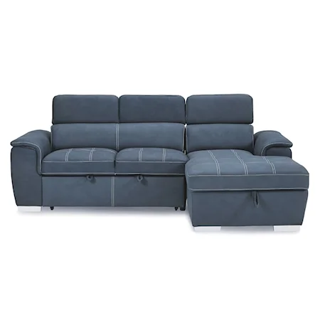 Contemporary 2-Piece Sectional Sofa with Pull-Out Bed
