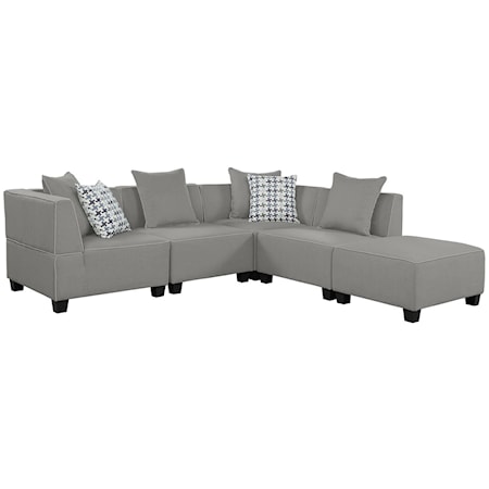 5-Piece Modular Sectional with Ottoman